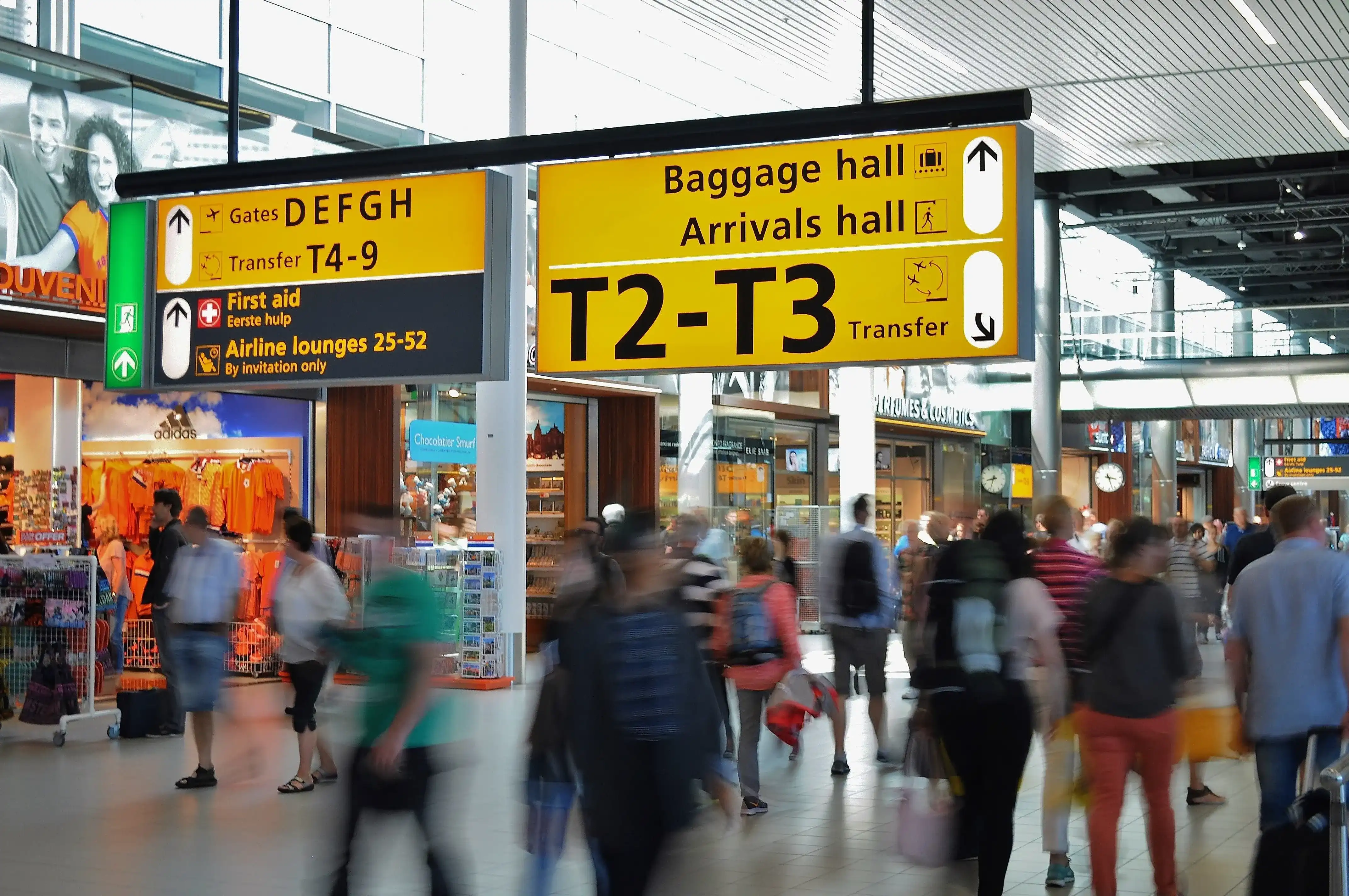 airports people moving walking