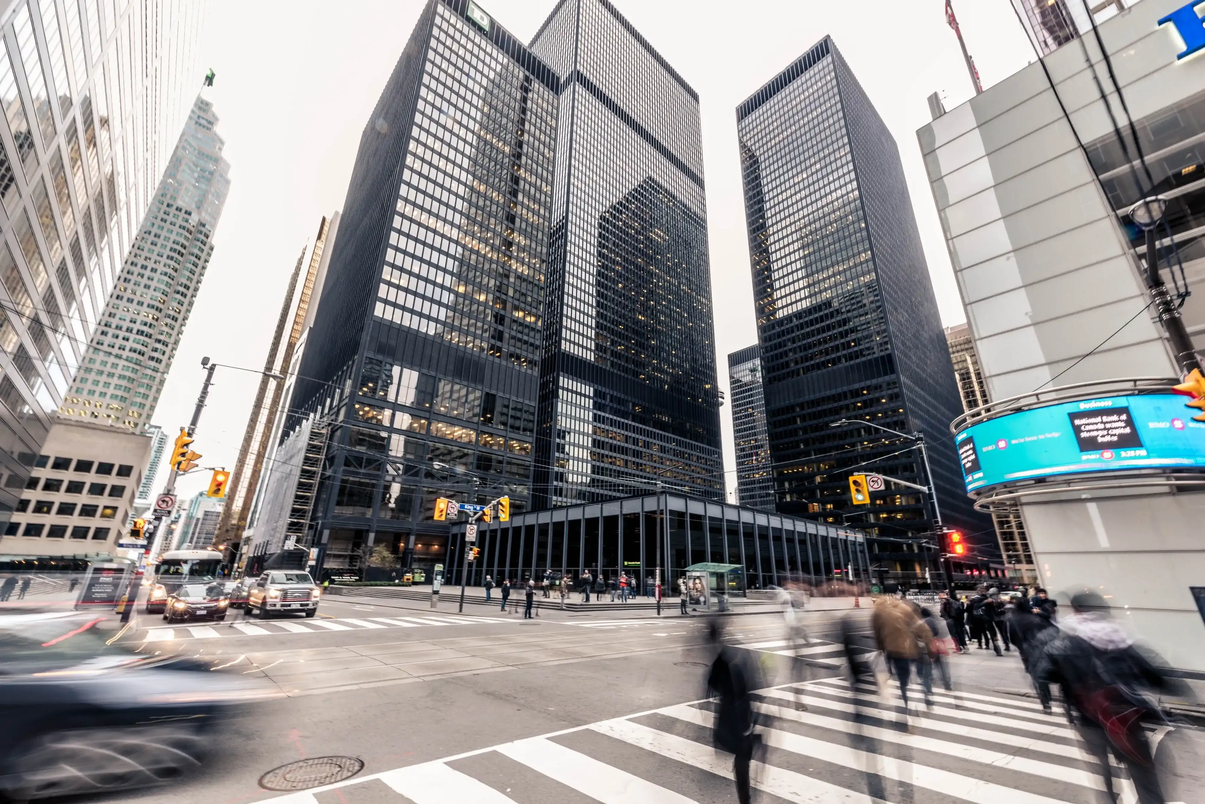 street view in a city buildings