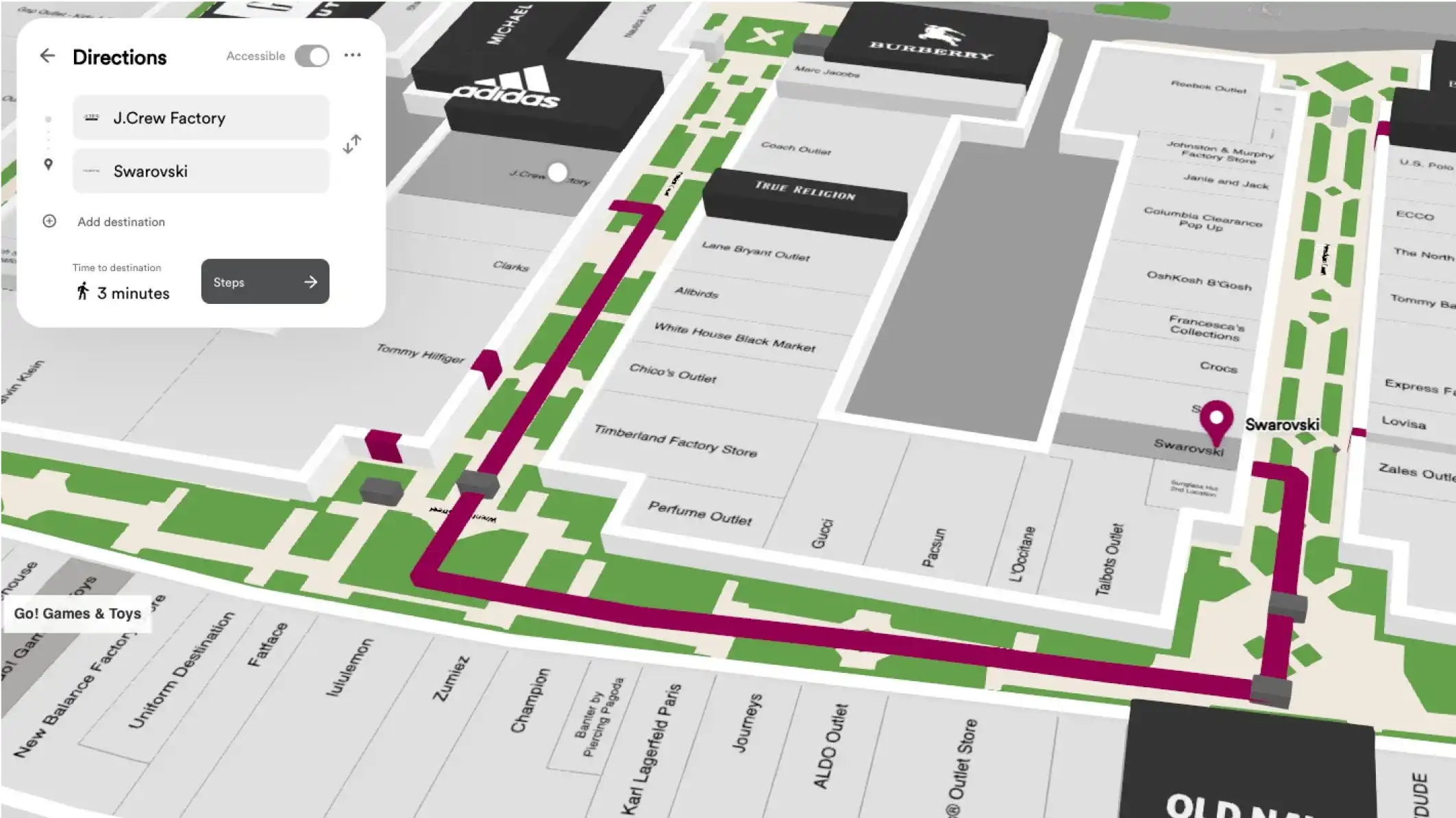 Simon Properties mall map directions