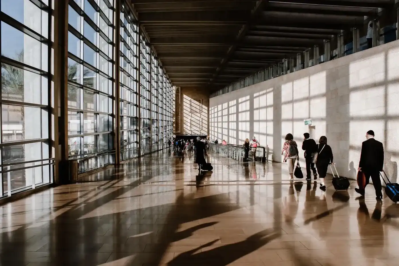 airport long hallway windows