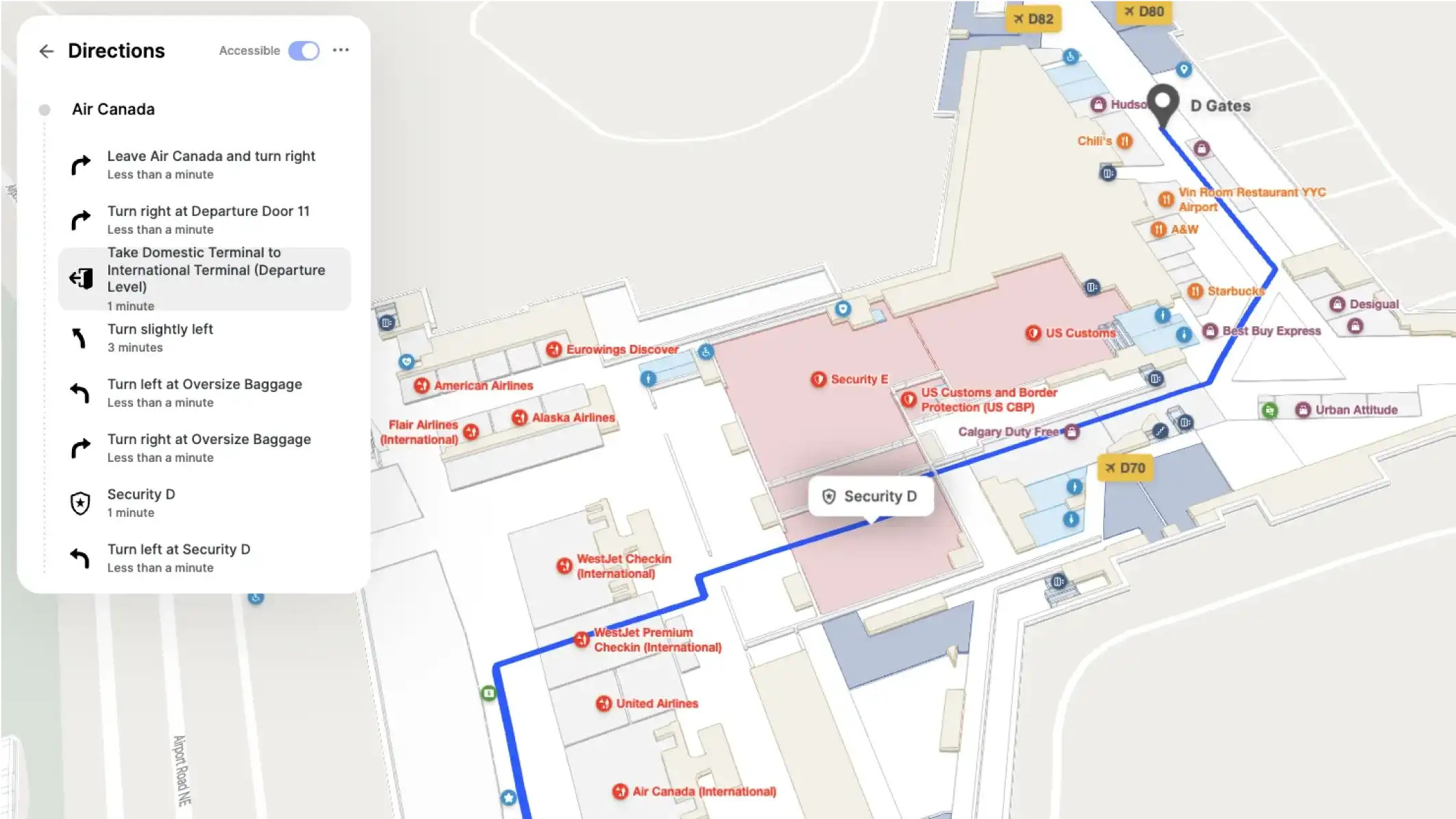 YYC Airport Map Directions