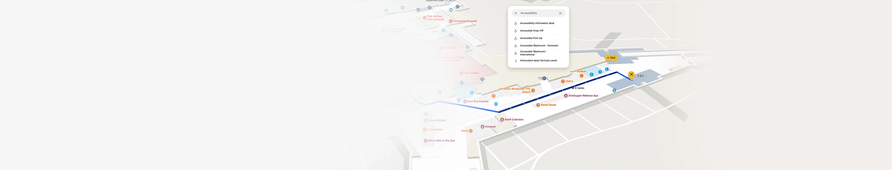 Example of a Mappedin Airport map