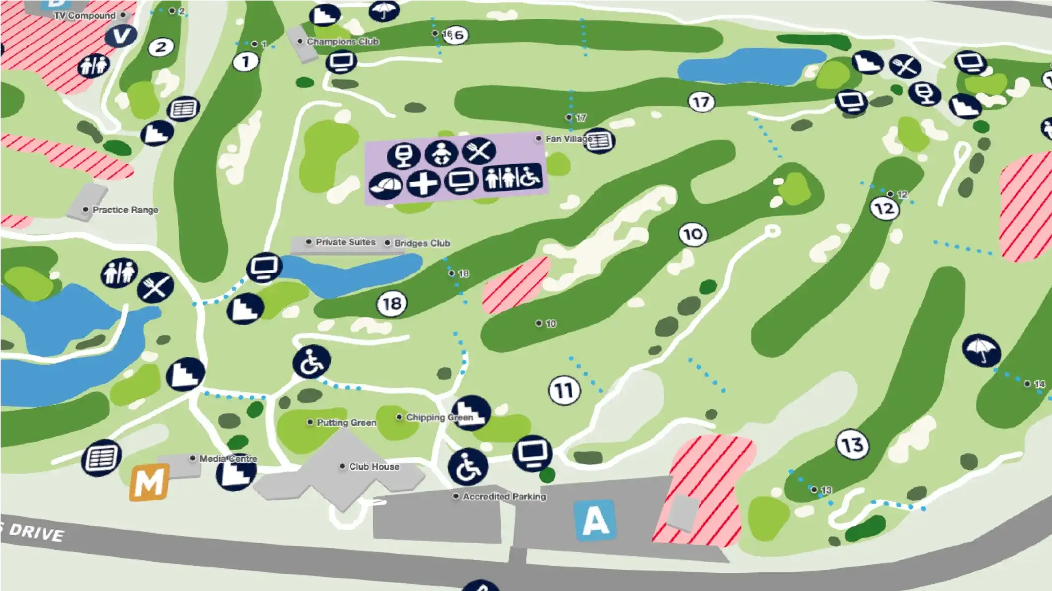 Australian Open golf map