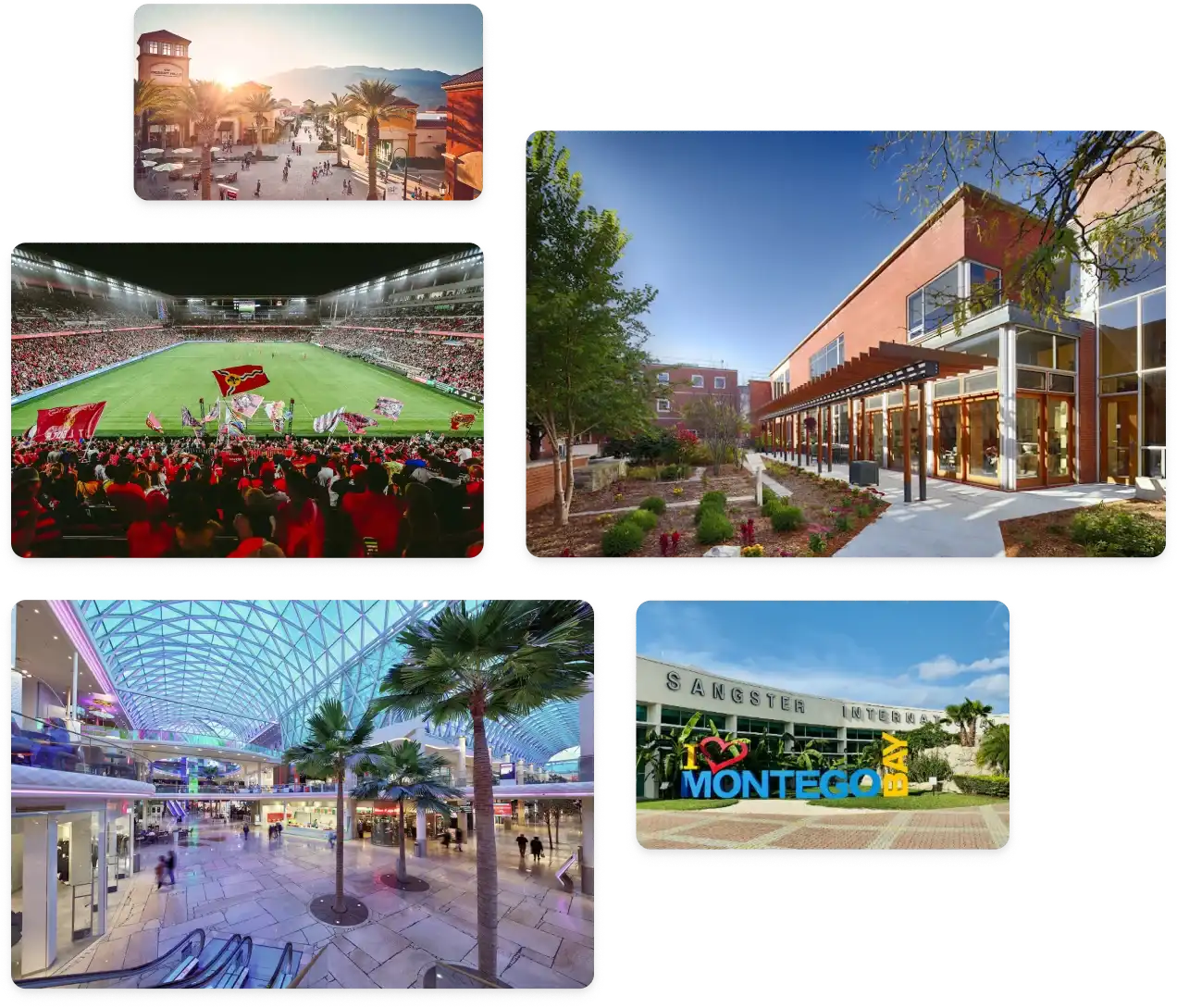 A collage of Mappedin Venues