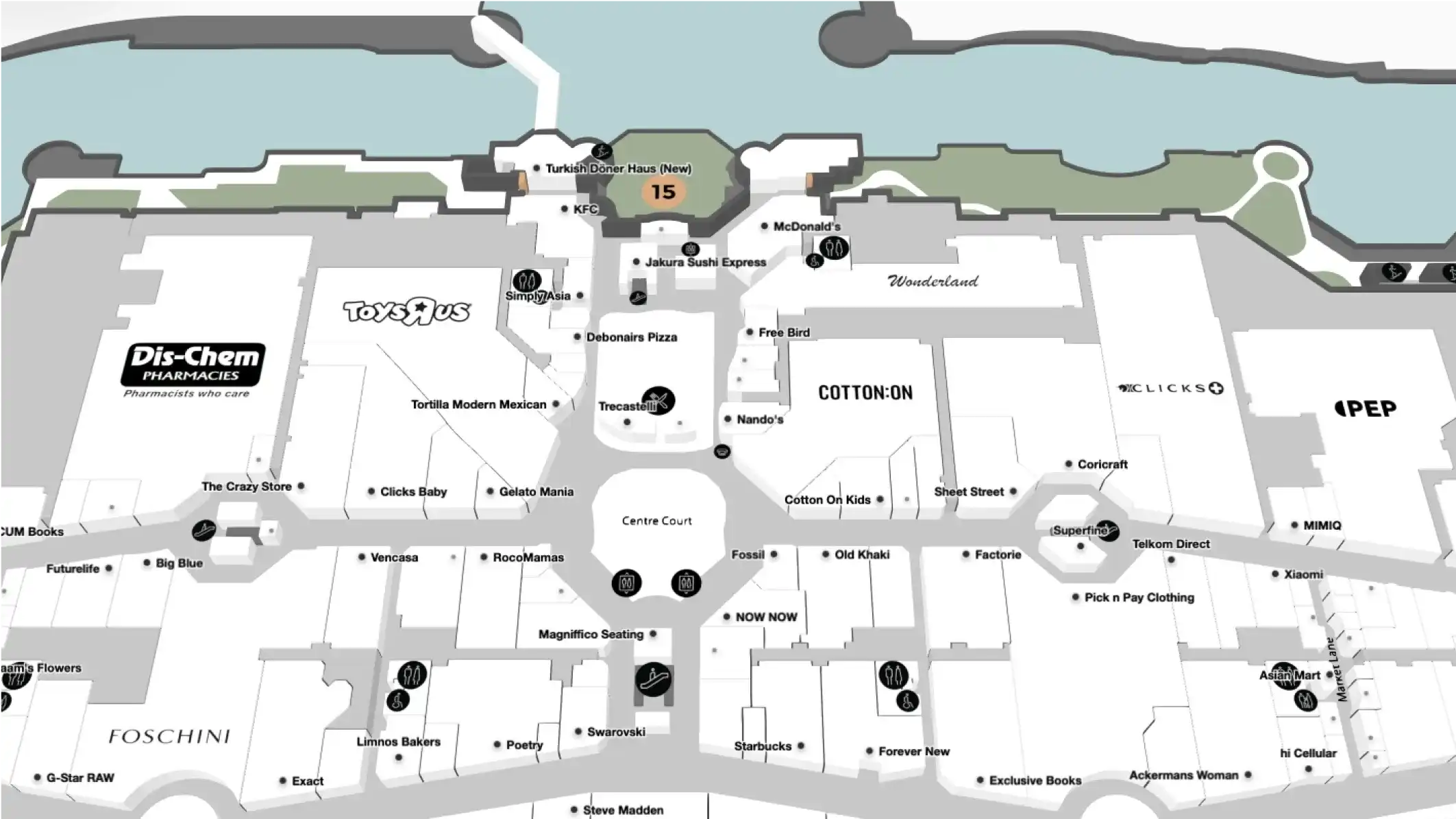 Canal Walk mall map