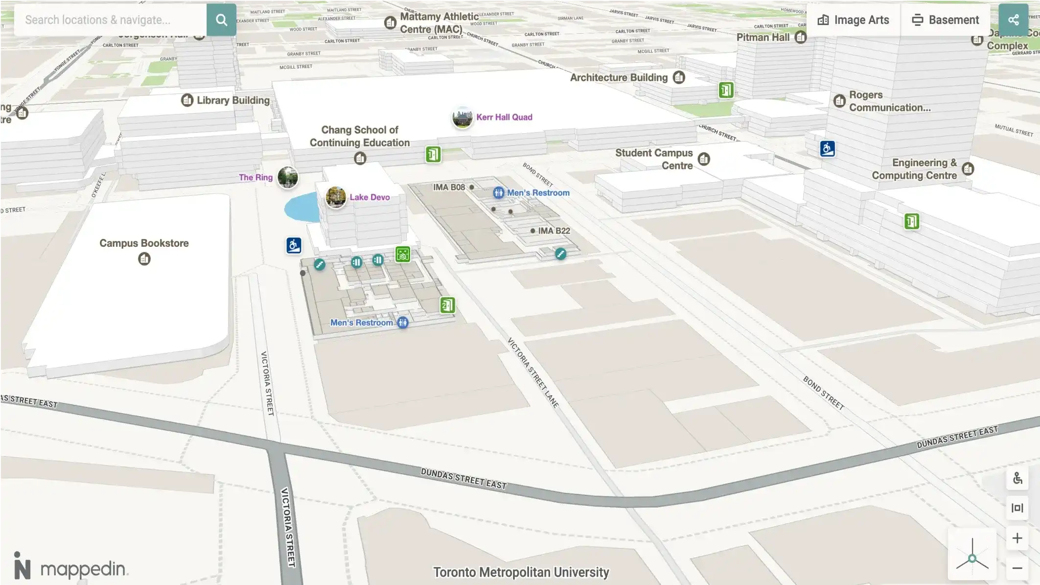 TMU campus map - multi-building