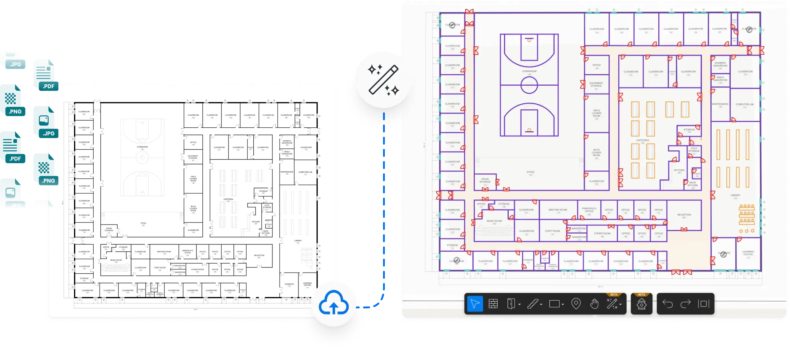 Mappedin AI functionality example diagramse