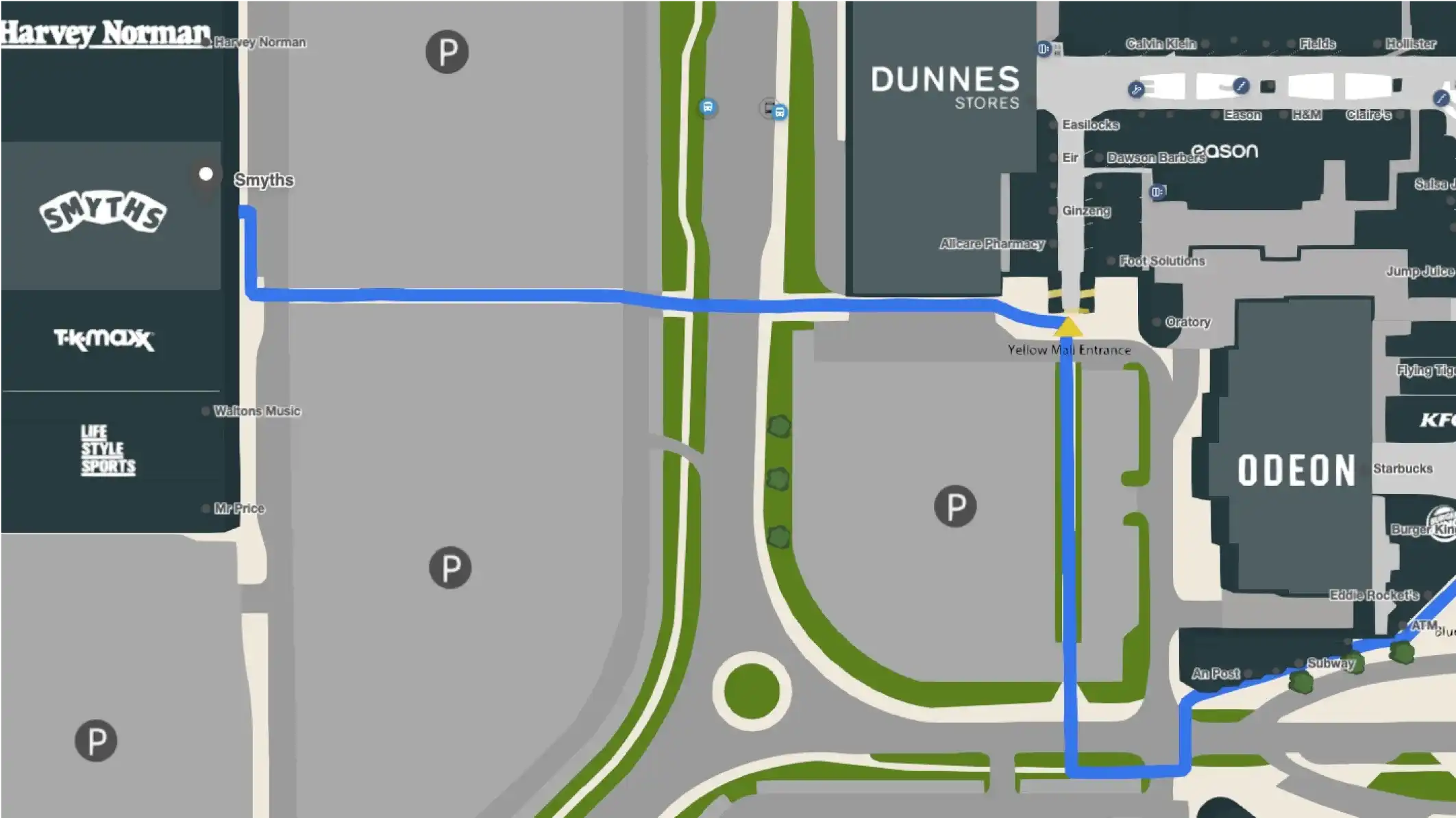 Blanchardstown Centre mall map directions