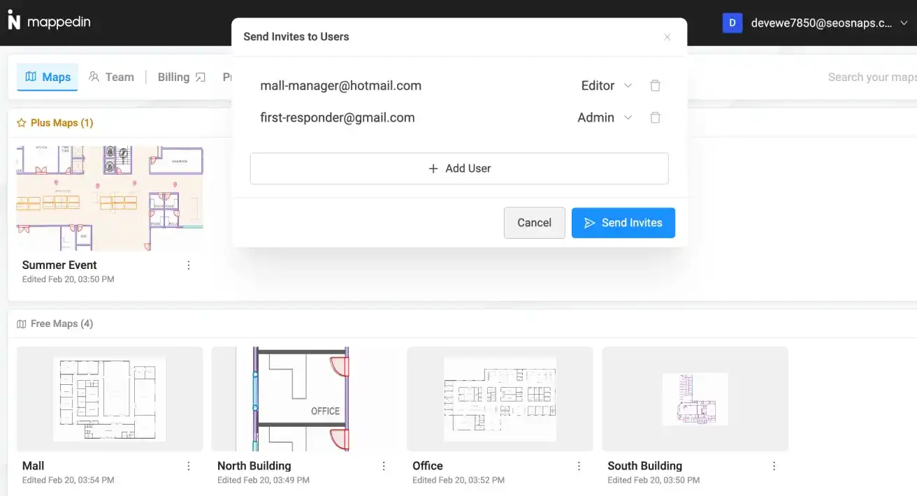 Example of a Map being shared